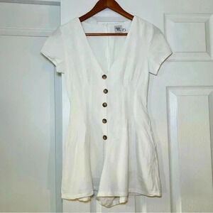 Princess Polly xx Linen Blend, Lined Romper with pockets